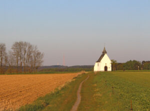 Le chemin de plateau menant à la chapelle du Try au Chêne